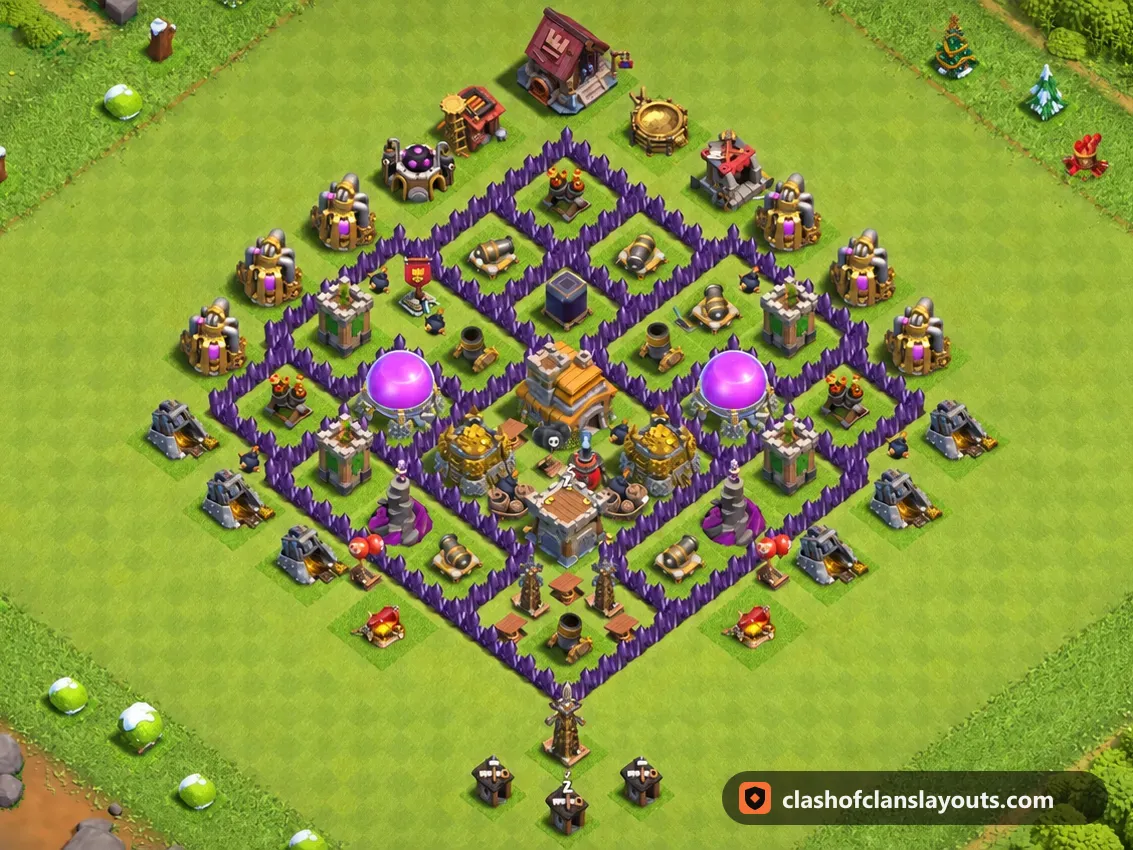 Farmbase TH7 270: Clash of Clans Farmbase für Rathaus 7, komplettes Bild der Base