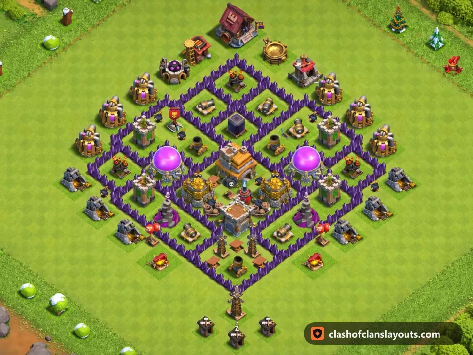 TH7 Farm Base Layout 270: Clash of Clans Town Hall 7 farm base layout, full base picture