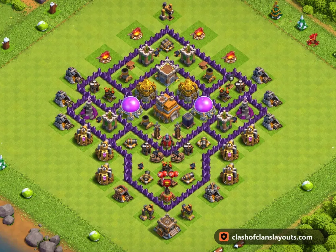 TH7 파밍 배치 276: 클래시 오브 클랜 마을회관 7 파밍 배치, 전체 배치 이미지
