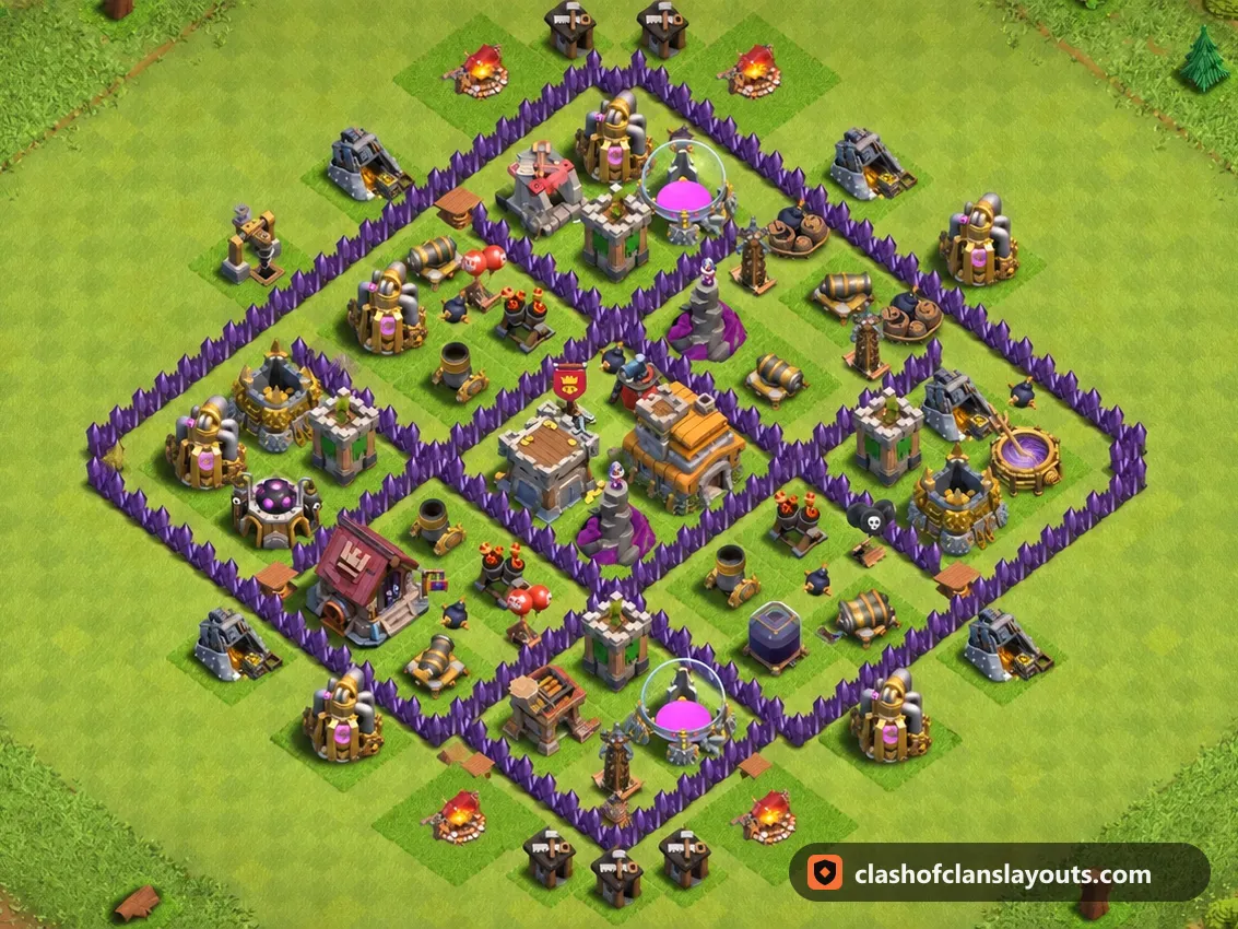 TH7 파밍 배치 283: 클래시 오브 클랜 마을회관 7 파밍 배치, 전체 배치 이미지