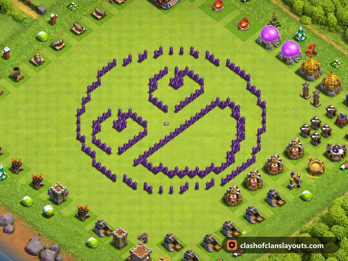 Base Lucu TH7 36: layout base Lucu Clash of Clans Town Hall 7, gambar base lengkap