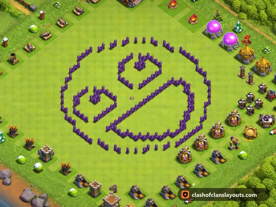 TH7 Funny Base Layout 36: Clash of Clans Town Hall 7 fun base layout, full base picture
