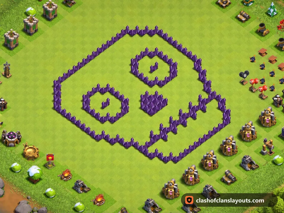 Base Lucu TH7 37: layout base Lucu Clash of Clans Town Hall 7, gambar base lengkap