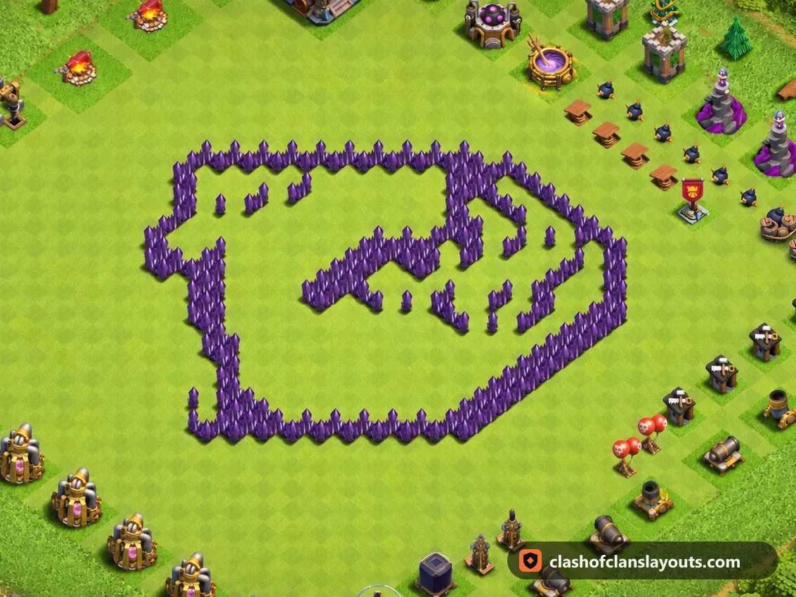 Base Divertida TH7 43: layout de base divertida de Clash of Clans para Centro de Vila 7, imagem completa da base