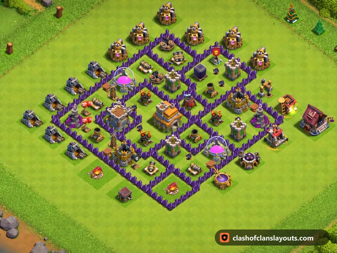TH7 트로피 배치 246: 클래시 오브 클랜 마을회관 7 트로피 배치, 전체 배치 이미지