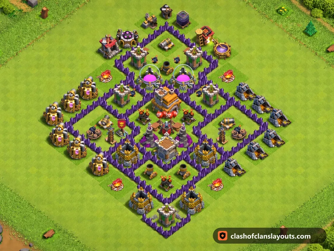 TH7 트로피 배치 247: 클래시 오브 클랜 마을회관 7 트로피 배치, 전체 배치 이미지