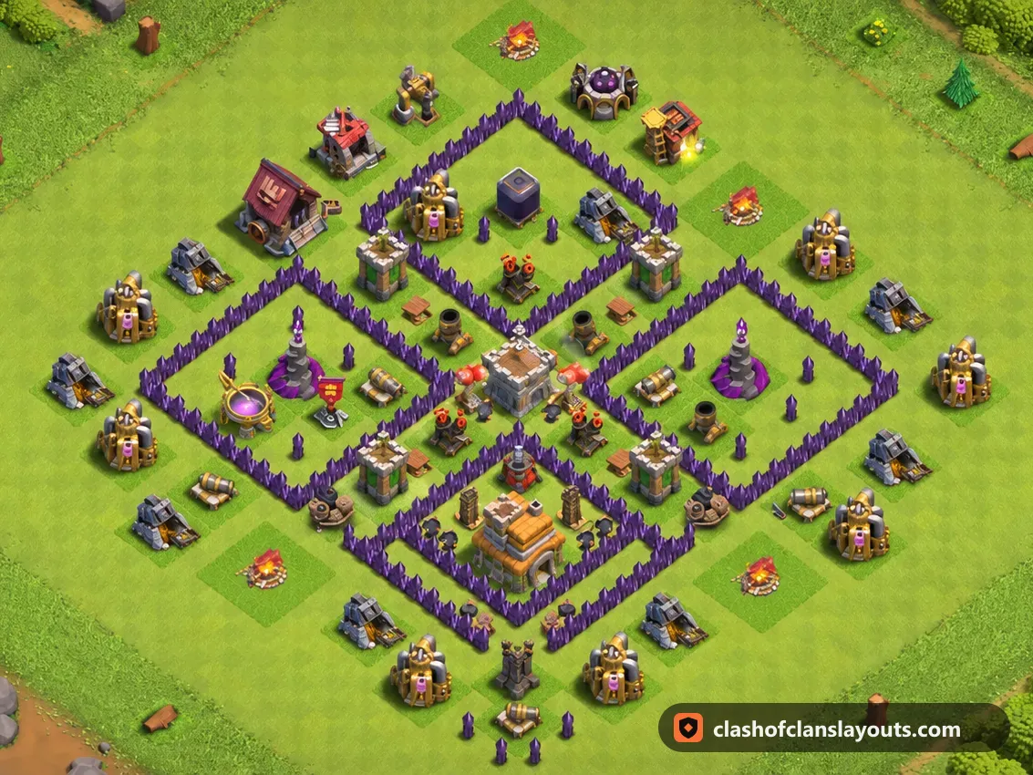 TH7 트로피 배치 248: 클래시 오브 클랜 마을회관 7 트로피 배치, 전체 배치 이미지