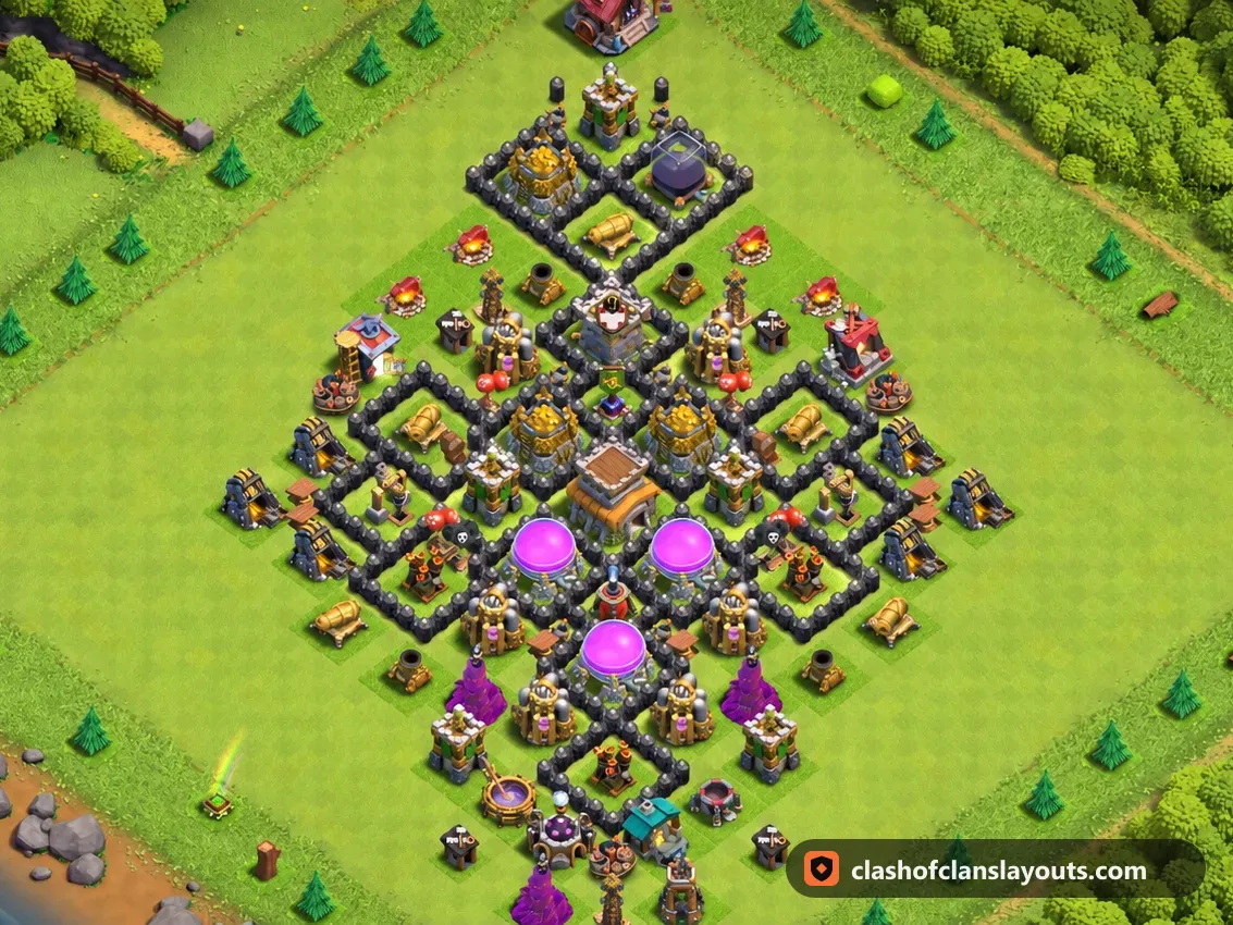 TH8 트로피 배치 292: 클래시 오브 클랜 마을회관 8 트로피 배치, 전체 배치 이미지