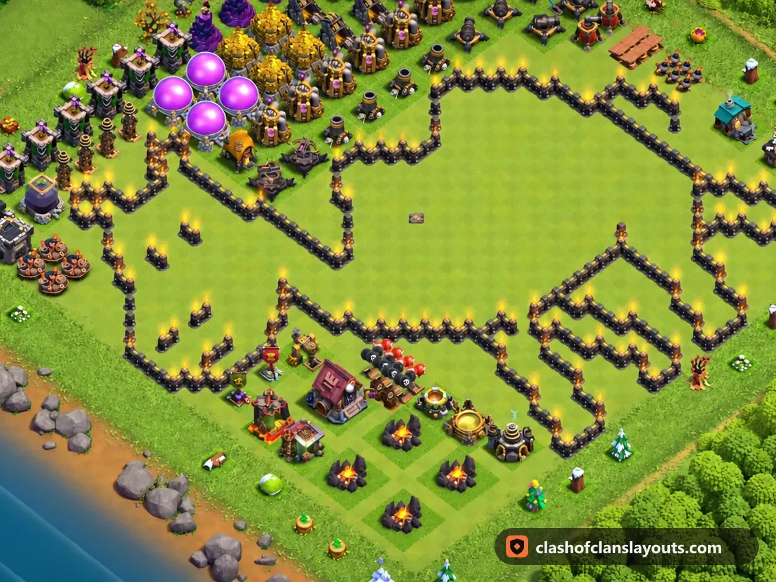 TH9 재미 배치 19: 클래시 오브 클랜 마을회관 9 재미 배치, 전체 배치 이미지